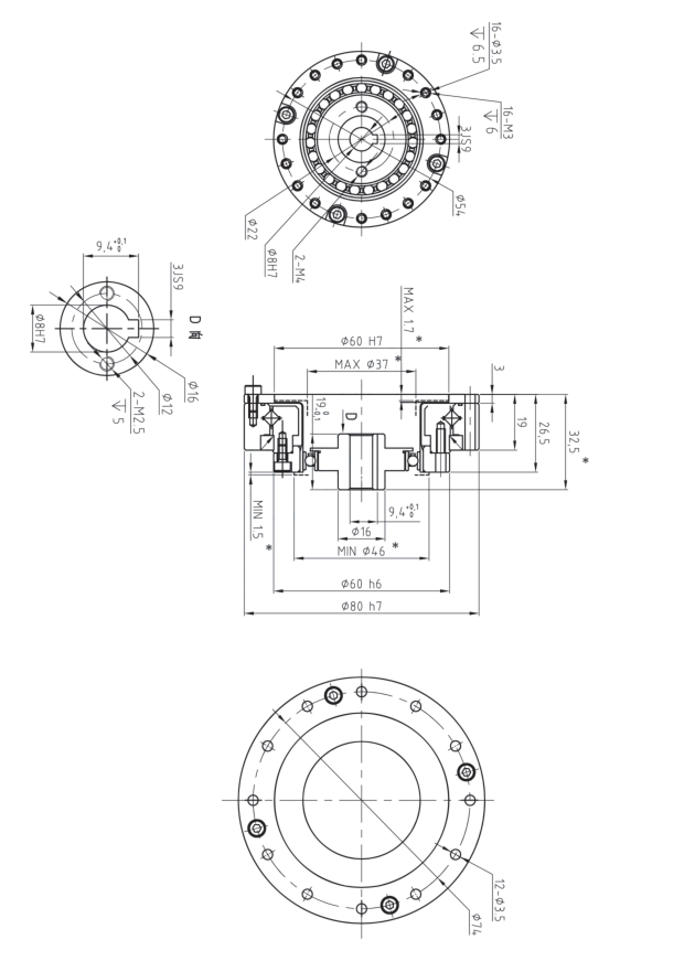 LHT17諧波減速機圖紙