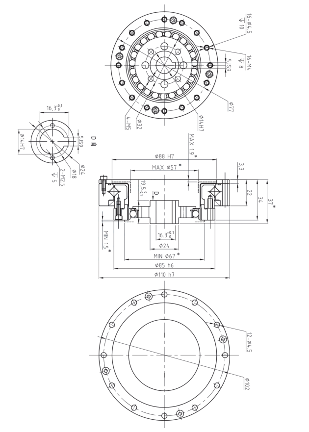 LHT25諧波減速機圖紙